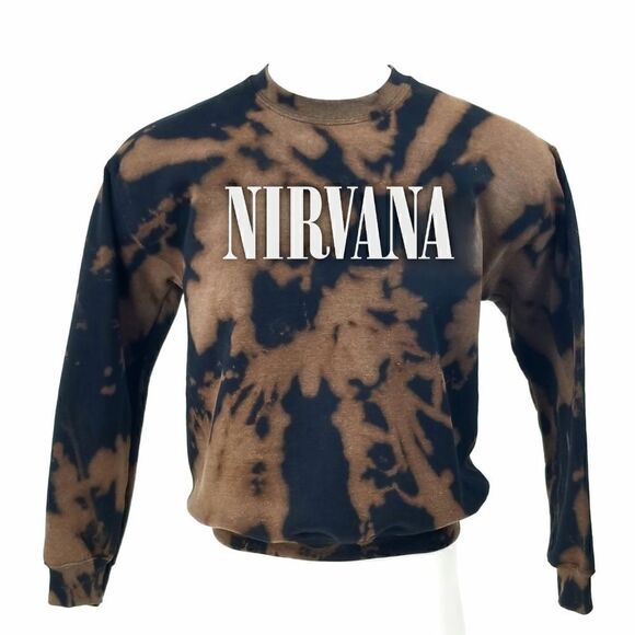 NIRVANA Acid Washed, Distressed Pullover Crewneck, Sweatshirt - rock, grunge y2k - Picture 1 of 5